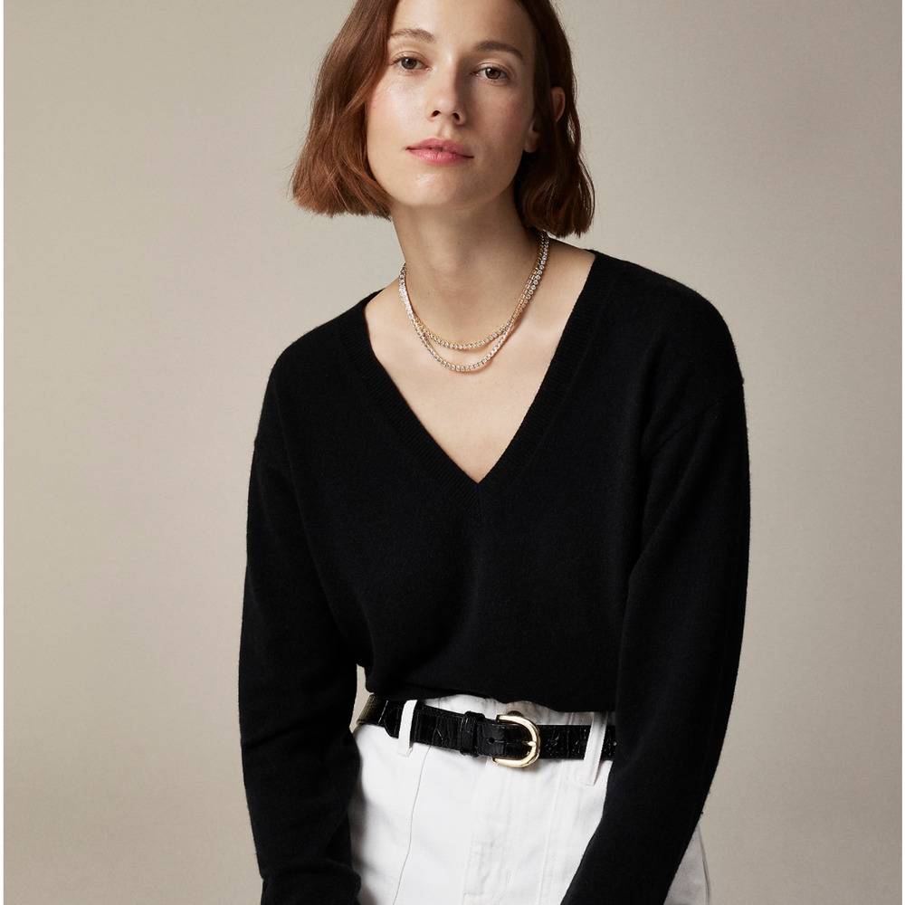J. Crew Black V-Neck Sweater